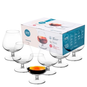 Komplet kieliszków do koniaku dla 6 osób Altom Diamond 240 ml