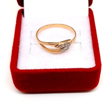 Złoty pierścionek z Cyrkoniami PR.583 W:1,26gr R.10 InterSKLEP