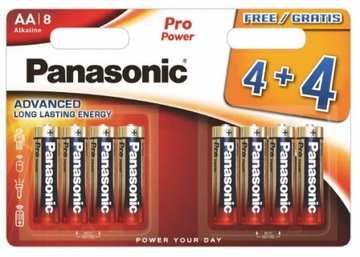 8x Bateria alkaliczna PRO Power LR6/AA Panasonic