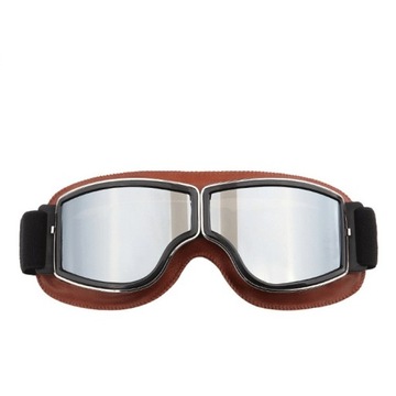 GOGLE MOTOCYKLOWE VINTAGE PILOT SKÓRZANE OKULARY