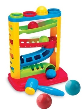 ZJEŻDZALNIA Z PIŁECZKAMI I MŁOTKIEM, SMILY PLAY