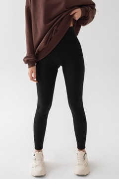 ЛЕГИНГИ ИЗ УТЕПЛЕННОГО БАМБУКА, РЕБРИЦА, высокая талия, ТЕПЛЫЕ, непрозрачные, XXL