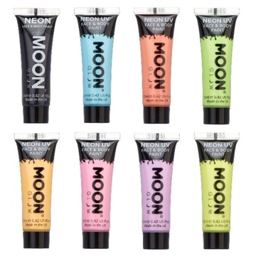 FARBA UV DO TWARZY I CIAŁA MoonGlow UV pastel 8szt