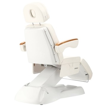 Zestaw fotel kosmetyczny elektryczny taboret pomocnik lampa lupa SPA