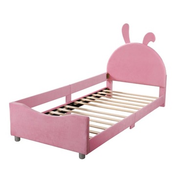 Łóżko dziecięce miękkie łóżko 90*200 cm rozkładana sofa różowym