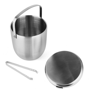Контейнер для льда охладитель ICE BUCKET серебристый SATIN + ЩИПЦЫ Oris 2,8л