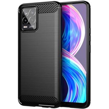 ETUI KARBON CASE PLECKI POKROWIEC FUTERAŁ OBUDOWA do REALME 8 / 8 PRO