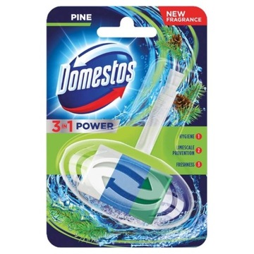 Domestos 3in1 Power – Kostka toaletowa z koszykiem WC, 40 g – Pine