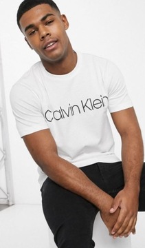 CALVIN KLEIN T SHIRT MĘSKI BIAŁY Z LOGO XL 1XBI