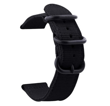 NOWY, CZARNY PARCIANY PASEK NATO 24MM + TELESKOPY - GRUBA SPRZĄCZKA