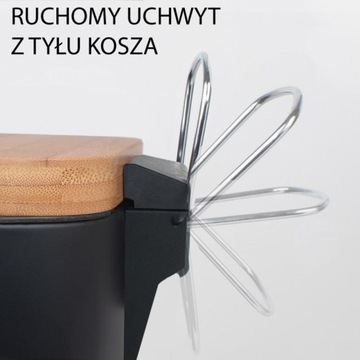 Zestaw łazienkowy kosz na śmieci łazienkowy stojak na papier czarny bambus