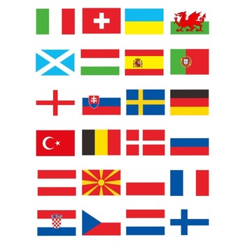 WYSTRÓJ PIŁKI NOŻNEJ 24 FLAGI KRAJÓW PUCHAR EUROPEJSKI