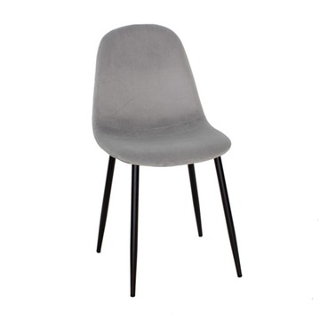 Krzesło szare, tapicerowane welurowe SALON YV-05