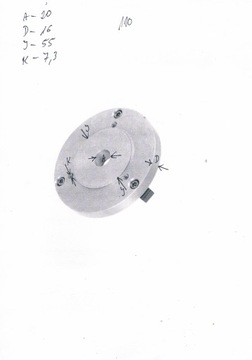 ADAPTER,TARCZA UCHWYT DO PODZIELNIC ŚREDNICA 110mm - pod uchwyt 80mm