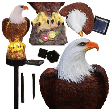 ORZEŁ SOLARNY LAMPA LED EFEKT WBIJANA PTAK LAMPKA SOLARNA EAGLE ZWIERZE