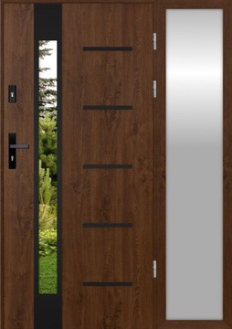 DRZWI Z DOŚWIETLEM ZEWN. NAWAR BLACK 72MM 160CM