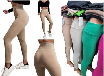 LEGGINSY PRĄŻKOWANE SPODNIE PRĄŻEK GETRY 4XL/5XL