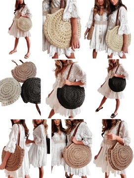 СУМКА КОРЗИНА ПЛЕТЕННАЯ СУМКА НА ПЛЕЧЕ СУМКА-ШОППЕР