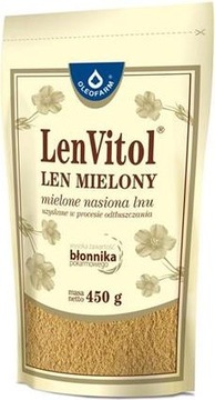 Oleofarm Len mielony 450g doypack odtłuszczony
