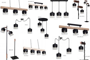 ЛЮСТРА ПОТОЛОЧНАЯ ПОДВЕСНАЯ СВЕТИЛЬНИК 015-3PLCS ДЕРЕВЯННЫЙ СТОЛ ОФИС ГОСТИНАЯ