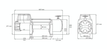Электрическая лебедка Dragon Winch, 24 В, 22 000 фунтов/9 979 кг | ДВТ22000HD
