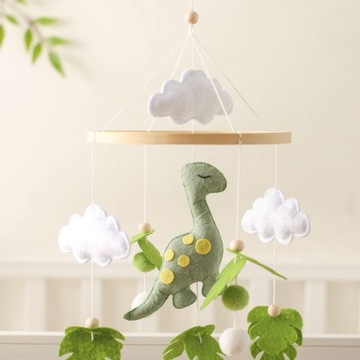 Мобильная детская кроватка Монтессори Раннее развитие Сенсорный фетр подвесной зеленый