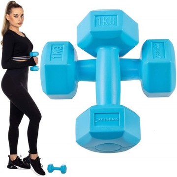 Гантели 2х1 кг НАБОР ШЕСТИГРАННЫХ ГИР ДЛЯ ДОМАШНИХ УПРАЖНЕНИЙ