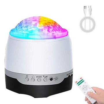 projektor gwiazd planetarium obrotowy led lampka nocna bluetooth usb