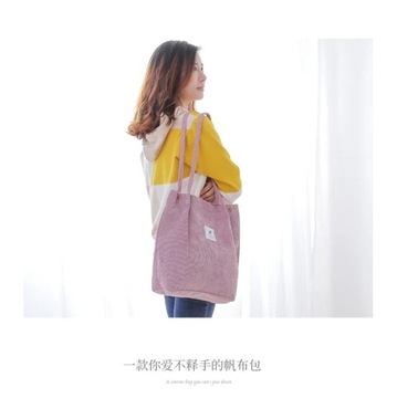 New Corduroy Shoulder Bag for Women Cotton Cloth V