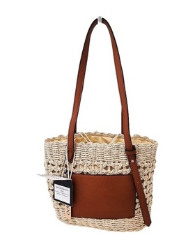 Nobo torebka mini shopperka koszyk beżowa z brązow