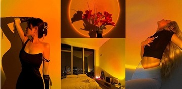 LAMPKA PROJEKCYJNA SUNSET LAMPA NOCNA ZACHÓD SŁOŃCA RGB SMART PILOT APP