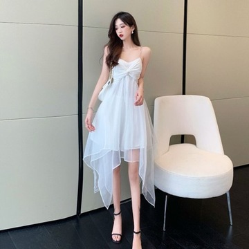 Sexy Slip Dress Women White Elegant Fairy Dresses