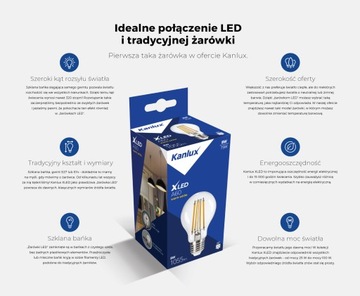 Лампа FILAMENT XLED ST64 7Вт=55Вт-WW E27 Kanlux