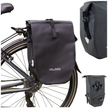 Cyklistická brašna Veloxo Adventure Pro voděodolná 25L černá na nosič zavazadel