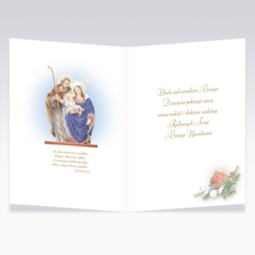 KARNET LAURKA KARTKA ŚWIĘTA BN + KOPERTA + OPŁATEK