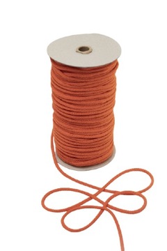 Sznurek bawełniany 5mm pomarańcz 100m z rdzeniem