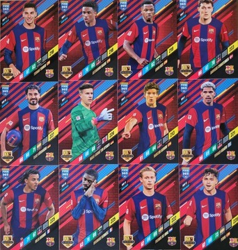 Karty Piłkarskie FIFA 365 2024 KOMPLET! bazowych 12 KART BARCELONA