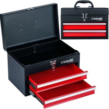 SKRZYNKA SZAFKA NARZĘDZIOWA WARSZTATOWA WALIZKA 2 SZUFLADY STALOWA SCHMITH