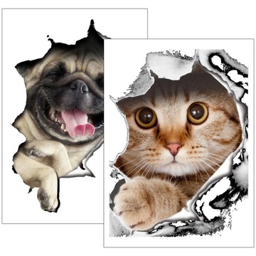 2 шт. НАКЛЕЙКИ ДЛЯ ОТДЕЛЕНИЯ СТЕНЫ 3D КЛЕЙНАЯ НАКЛЕЙКА ДЛЯ КОШКИ И СОБАКИ