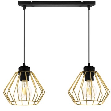 LAMPA WISZĄCA SUFITOWA ŻYRANDOL ZŁOTA LOFT DRUCIAK