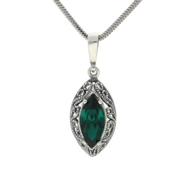 Wisiorek z zielonym kryształem Swarovskiego Emerald