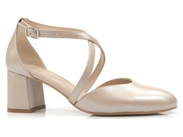czółenka KOTYL skórzane na obcasie Eleganckie buty