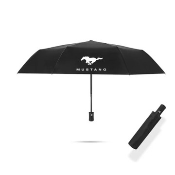 czarny Automatyczny parasol składany do Ford Mustang GT - czarny