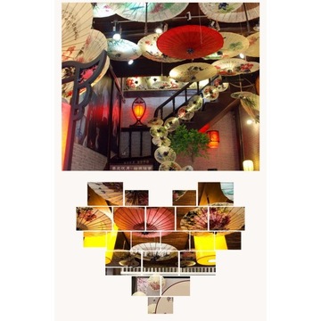 Зонт из промасленной бумаги. Ветрозащитный восточный зонт Кои, японский узор, 56 см.