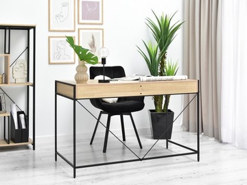 Скандинавский практический стол Unif Black Sonoma Oak в домашний офис