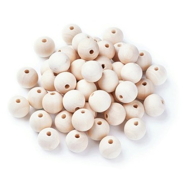 KULKI KORALE DO MAKRAM DREWNIANE SUROWE 10mm 50szt