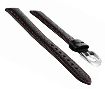 Czarny pasek skórzany do zegarka damskiego 16 mm Bisset BS-157 16mm