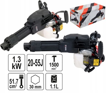 SPALINOWY MŁOT WYBURZENIOWY 55J Z UCHWYTEM HEX