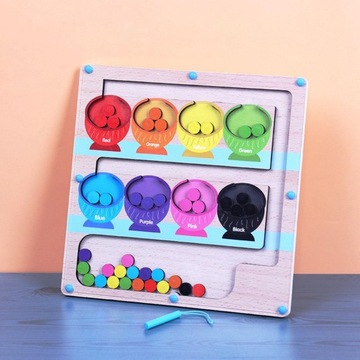 Магнитный сортировщик цветов, лабиринт, доска для путешествий, игрушки, деревянный магнит, сортировщик цветов