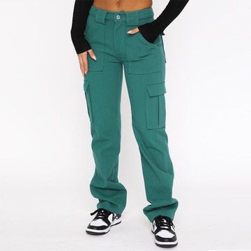 Stylowe Szerokie Spodnie Workwear Dla Kobiet Komfort, XXL